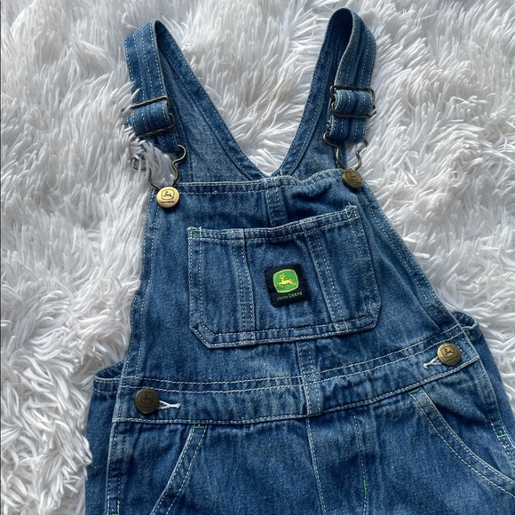 John Deere Kids Classic Blue Denim Overalls - Picture 2 of 7